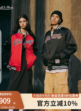mitchell&ness夹克夹棉防风保暖御寒潮流棒球外套情侣新年礼物MN