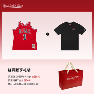 Mitchell&Ness公牛队罗斯复古SW球衣+短袖T恤限定组合情侣款MN