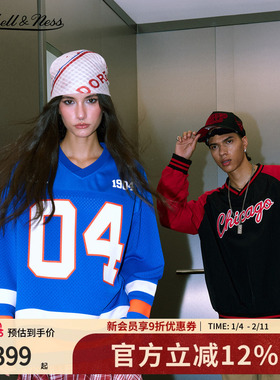mitchell&ness25秋冬卫衣勇士湖人公牛立体印花圆领运动T恤情侣MN