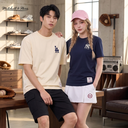 MNxMLB道奇洋基复古短袖T恤男女