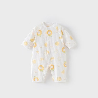 婴儿连体衣纯棉A类长袖哈衣夏装薄款轻薄爬爬服宝宝衣服外出哈衣