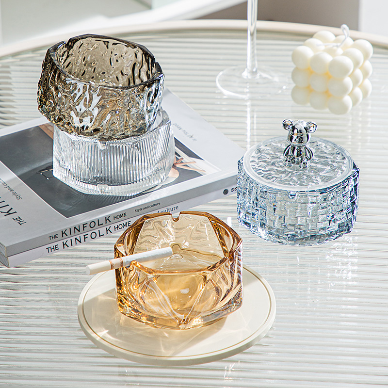 鳄吧轻奢ins风玻璃加深烟灰缸