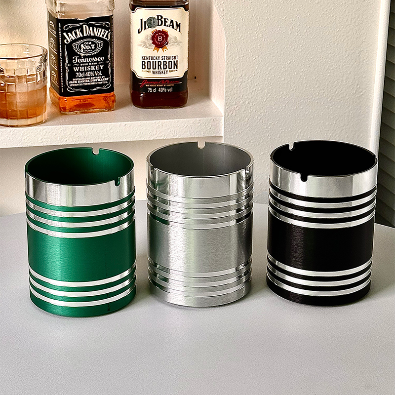 不锈钢烟灰创意个性酒店酒吧ktv烟灰缸烟盅收纳垃圾桶高款烟灰缸