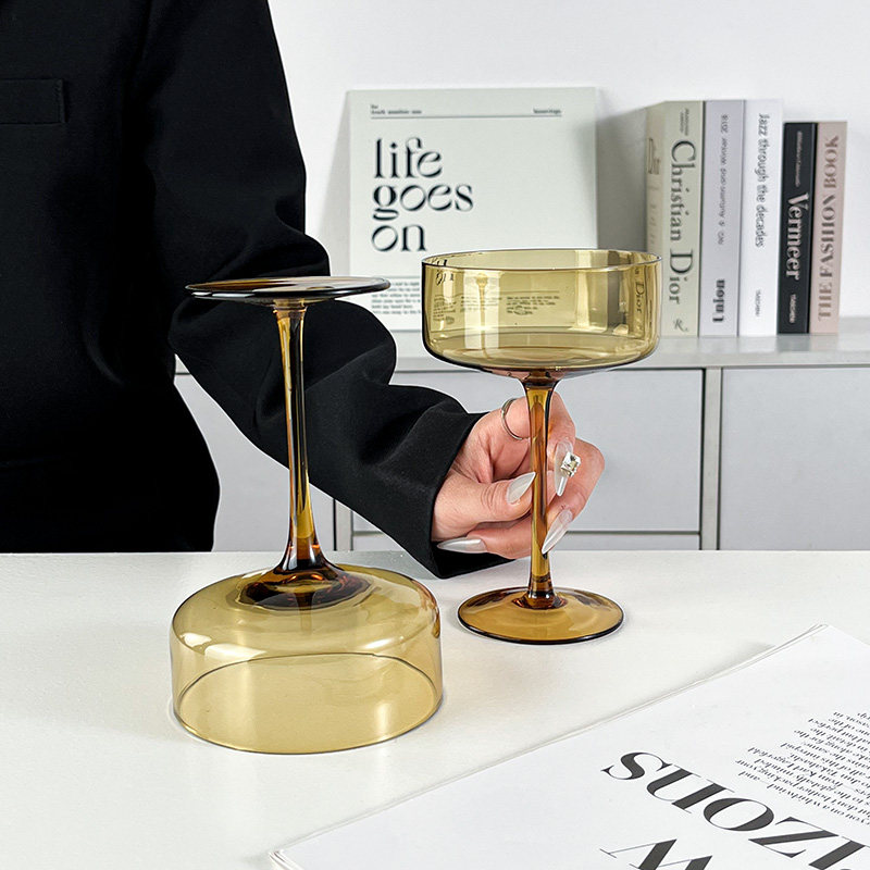 ins风复古玻璃高脚鸡尾酒杯