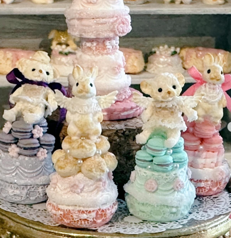 日本本土代购微缩娃娃陶土树脂粘土树脂少女爱丽丝马卡龙蛋糕摆件