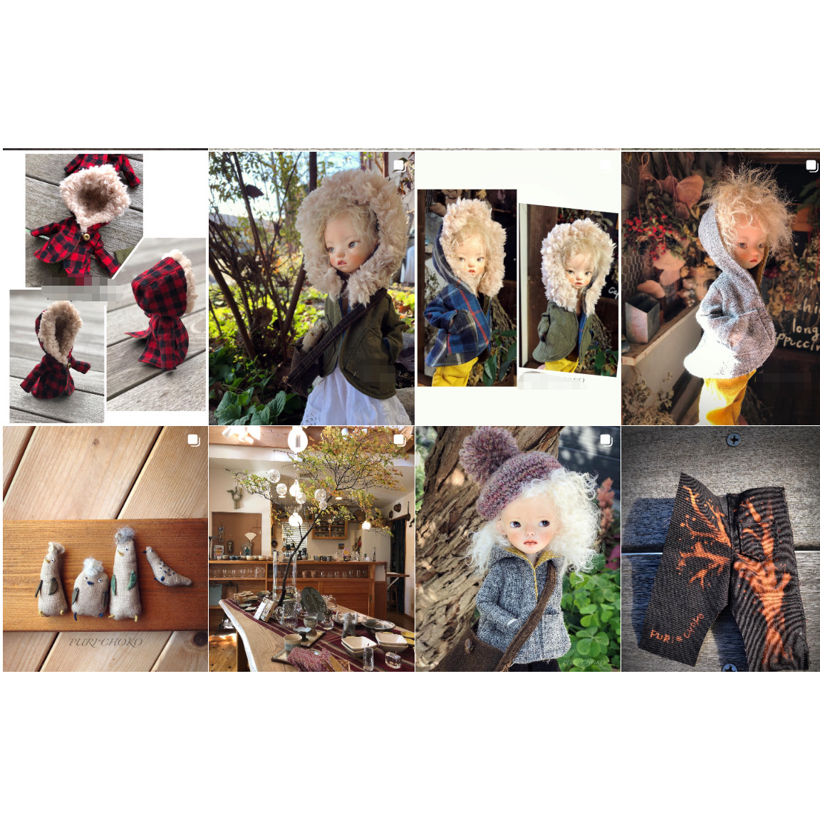 日本本土代购手工手作小布娃衣过家家玩具针织布艺洋服套装帽子