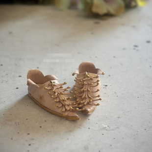 日本本土代购手工作小布过家家玩具圣诞迷你复古欧式尖头娃鞋bjd