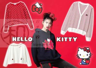 2018日本专柜代购 hello 预 Kitty限定猫咪合作款 卫衣可爱女