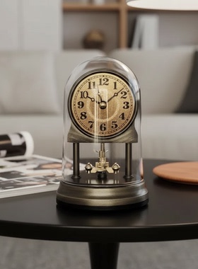 复古怀旧合金静音桌面座钟摆件