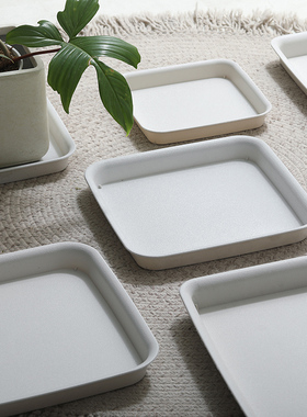 正方形特大号花盆底托无轮款白色灰色接水盘塑料托盘底座加厚花盘