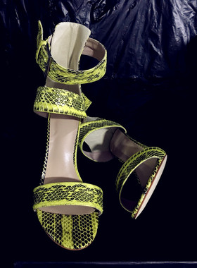 silla rulers2019蛇皮黄绿色浅蓝色11厘米超高跟可定10厘米 8小众
