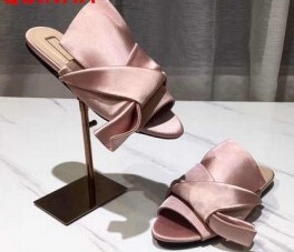 女鞋拖鞋绸缎面平跟度假鞋蝴蝶时尚潮鞋香槟色黑色红色蓝色