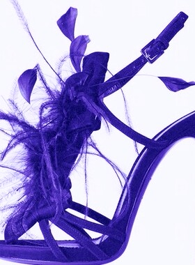 女鞋凉鞋鸟毛鞋羽毛鞋 走秀舞台鞋夜店鞋蓝色紫色黑色11厘米跟