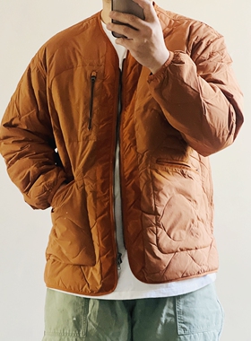 日系MT 户外山系ourdoor道袍无领多巴胺90绒内胆多袋羽绒服宽松潮