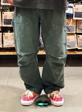 Okayama 潮new vintage重磅做旧水洗伐木工装裤直筒双折Clean Fit