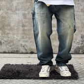 DENIM JEANS BENS日系做旧水洗铁道工装 平替MADNES 直筒牛仔裤 潮