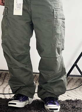 平替RRL抢闸25AW美式Vintage宽松直筒多袋伞兵束脚工装裤重磅堆积