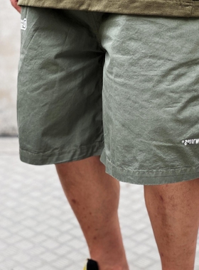 复古革命 25AW西山彻WPTS宽版廓形日系工装五分休闲短裤LOGO印花