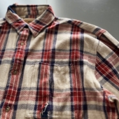 工装 重磅格子衬衫 潮 六叔MADSS破烂补丁做旧水洗日系宽版 原厂莞制