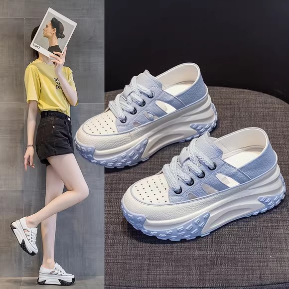 真皮内增高小白鞋女鞋2025夏季新