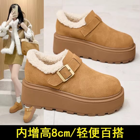 厚底勃肯鞋女全包新款秋冬加绒
