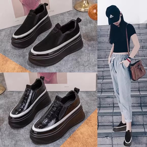 松糕厚底鞋子女鞋2025新款春秋单