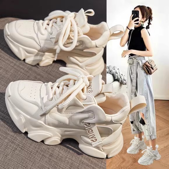 网红真皮老爹鞋女超火2025春季新