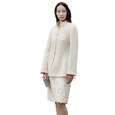 readme修身气质羊毛短款大衣