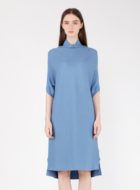 Readme女士宽松套头高领中长打底醋纤针织连衣裙B30225141