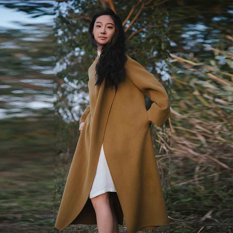 README羊毛长款斜襟量感