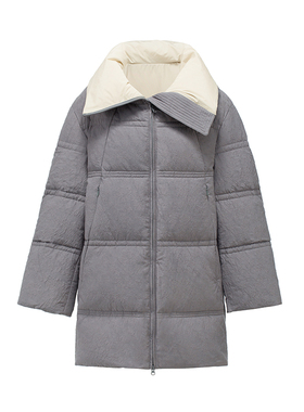 Readme读我羽绒服包裹式高领设计挡风护颈B11431608