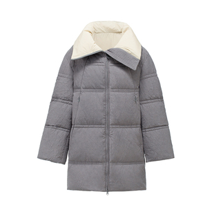 Readme读我羽绒服包裹式高领设计挡风护颈B11431608