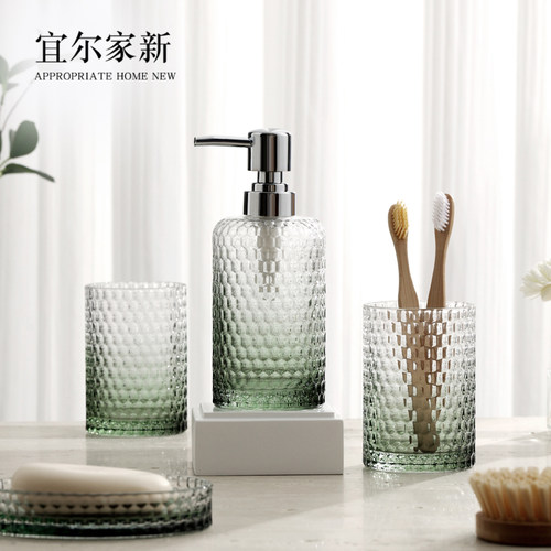 高颜色水晶玻璃洗漱杯套装