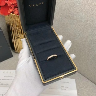 二手Graff格拉夫LG Signature钻石几何满钻玫瑰金53号戒指