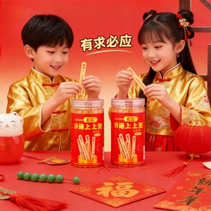 6罐希点好运上上签黄油饼干罐装学生零食年货礼品伴手礼抽签饼干