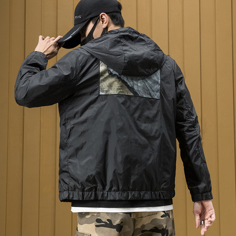 运动外套男夏季薄款防晒服户外钓鱼防紫外线风衣冰丝潮流连帽夹克