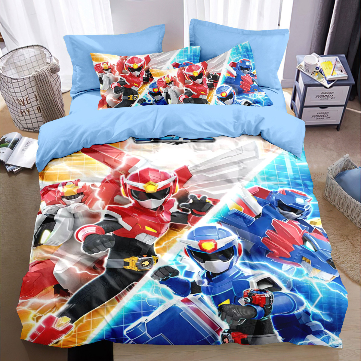 来图定制卡通动漫迷你特工队全棉床单被套儿童纯棉床品宿舍三件套