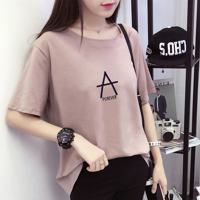 2018 new pattern summer Korean Edition Easy Short sleeved T-shirt Female body shirt jacket Women's wear half sleeve the republic of korea fashion studentin the Women's clothing/Boutique , T-shirt  category - from Buy2taobao.com to provide professional Taobao agent buy service