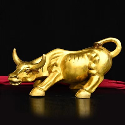 铜牛摆件黄铜生肖牛华尔街金牛客厅办公室摆设家居开业礼品铜艺