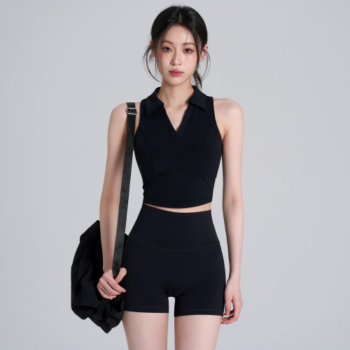 防震带胸垫背心式运动文胸内衣女