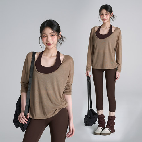 夏季速干显瘦瑜伽服长袖健身上衣