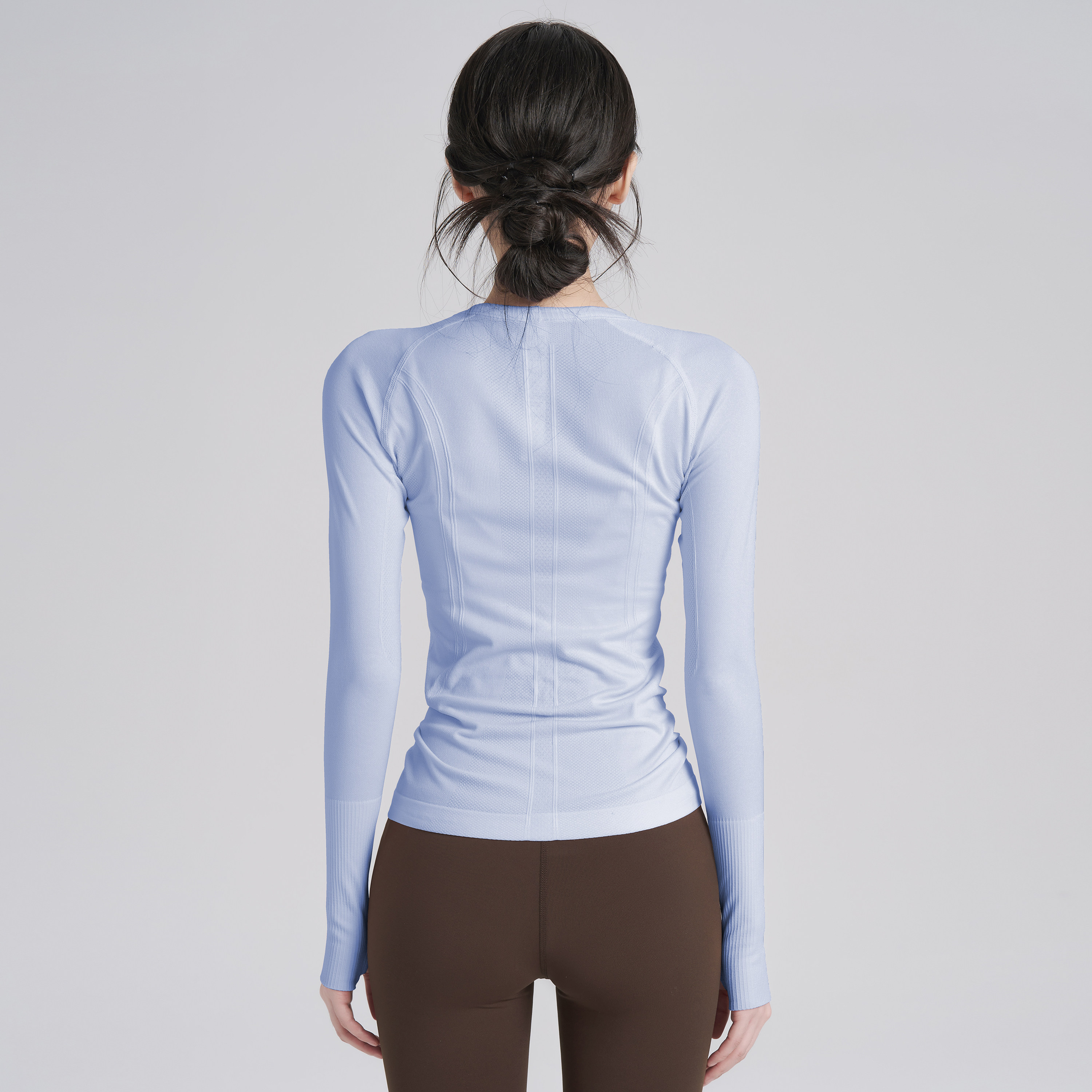 岚纹圆领户外登山健身长袖运动T恤女修身速干瑜伽服跑步训练上衣,运动服/休闲服装,运动T恤,淘宝优惠券,粉丝福利购,淘宝优惠卷