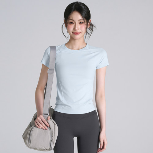 高弹健身瑜伽服T恤运动短袖女