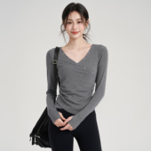 岚纹连帽健身瑜伽服女跑步长袖 设计感普拉提运动上衣秋冬训练罩衫