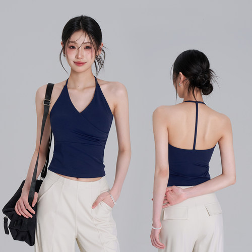 交叉聚拢美背瑜伽背心运动文胸女