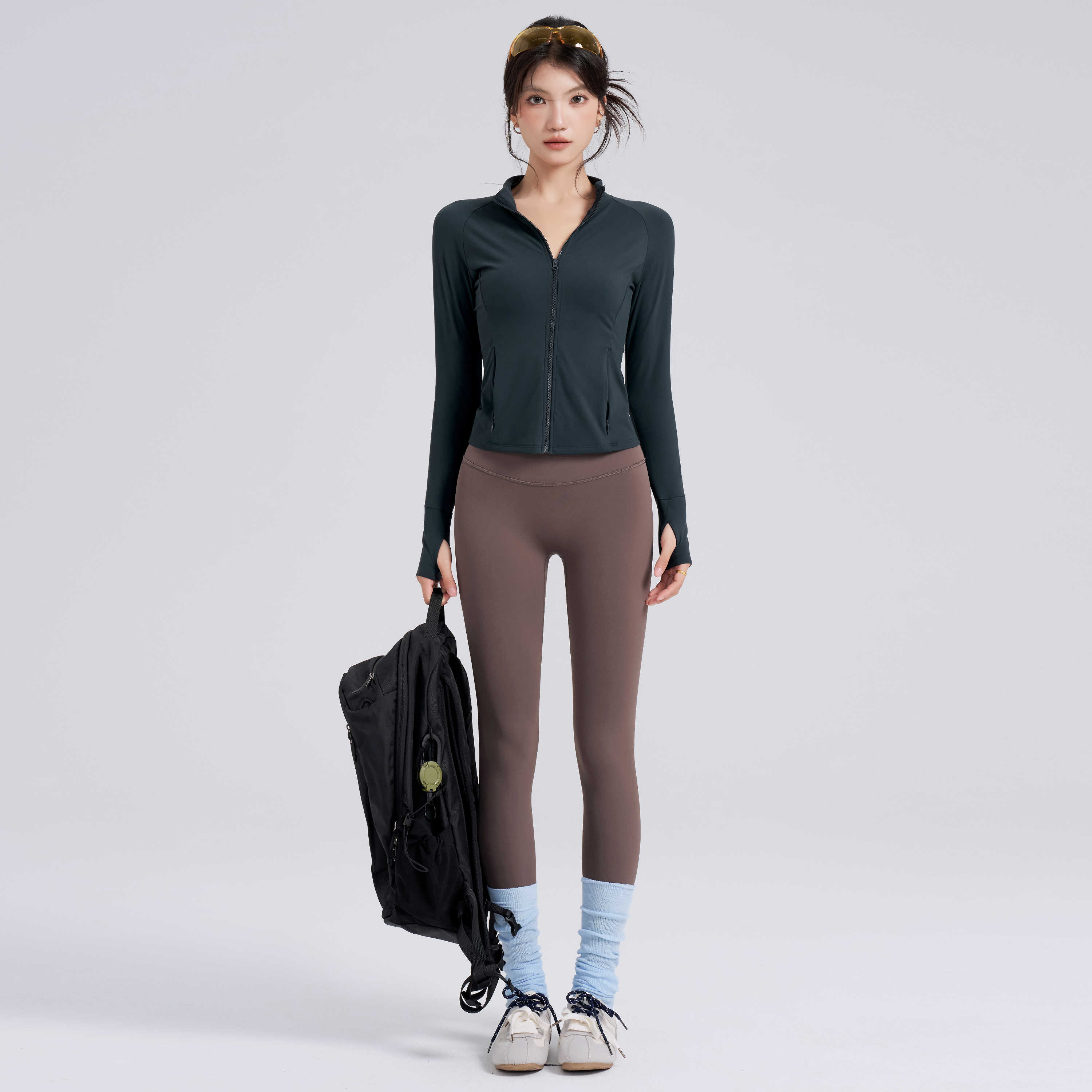 立领瑜伽服运动外套女拉链健身服