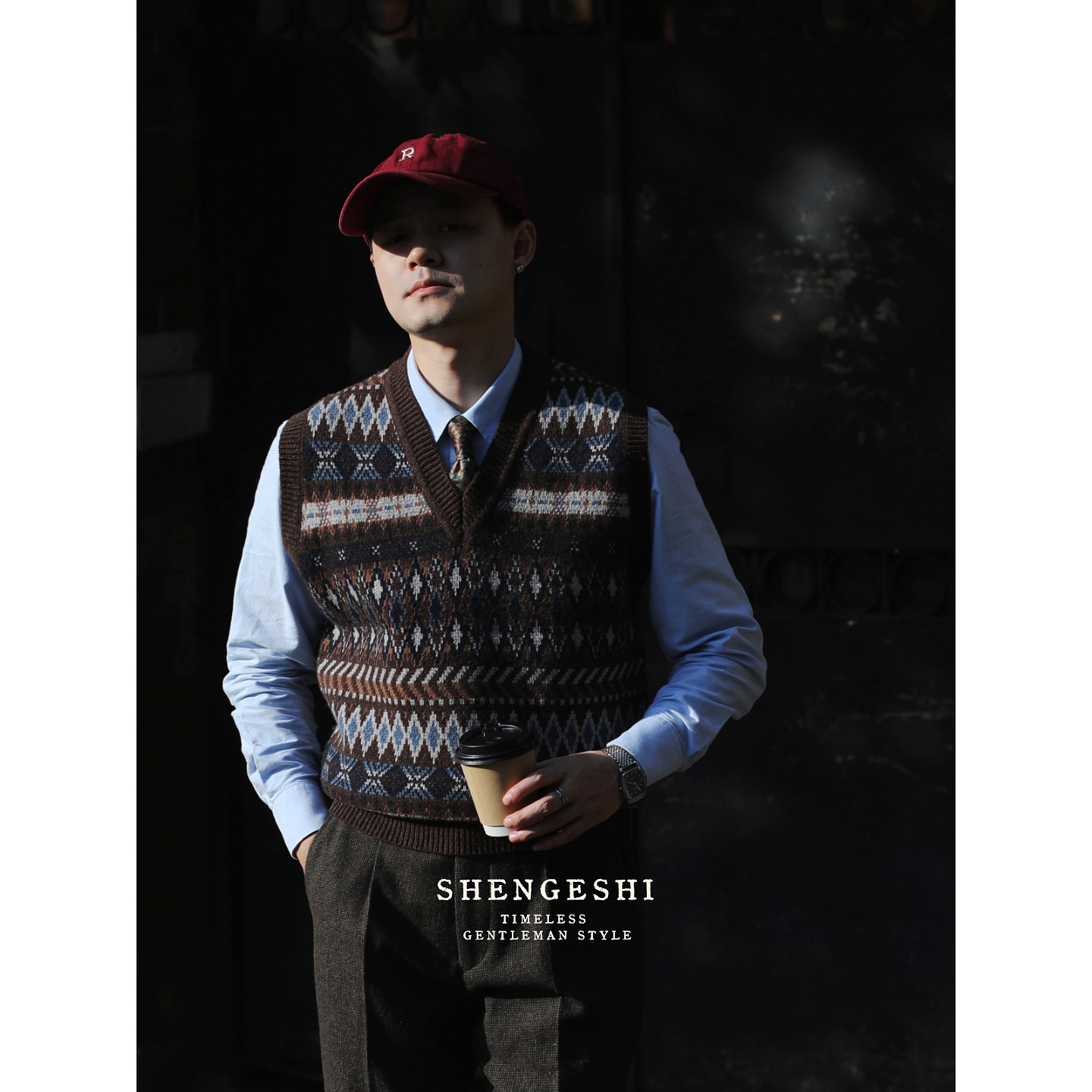 100%羊毛英式复古费尔岛毛衣文艺背心 绅士老钱风提花马甲男女款,男装,常规马甲,淘宝优惠券,粉丝福利购,淘宝优惠卷