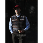 100%羊毛英式复古费尔岛毛衣文艺背心 绅士老钱风提花马甲男女款