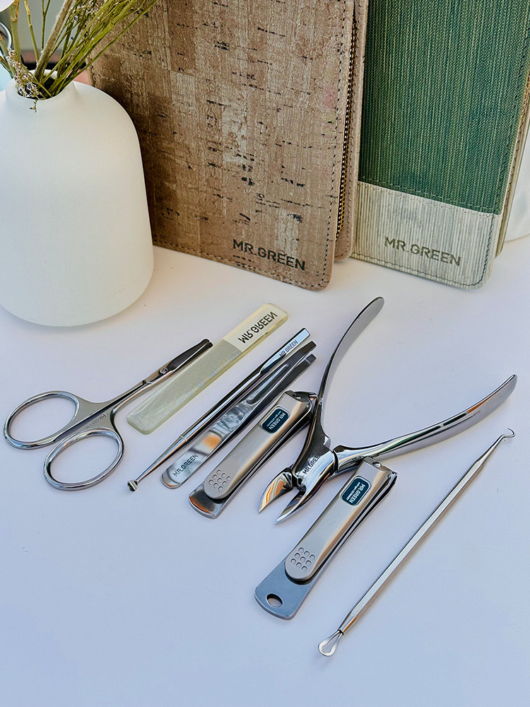 독일 MR.GREEN 미스터 그린 수입 스테인리스 손톱깎이 호크빌 가위 성인용 청소용품 8종 세트
