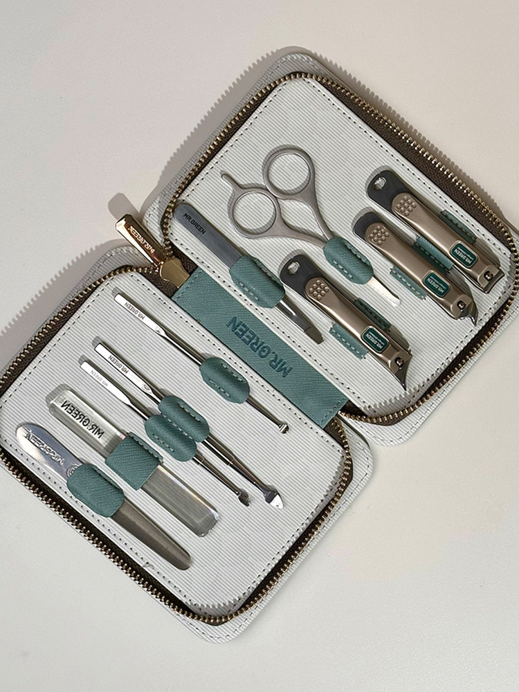 독일 MR.GREEN 미스터그린 G 시리즈 편평하고 비스듬한 입 손 발 케어를 갖춘 우아하고 패셔너블한 매니큐어 7피스 8세트 10팩